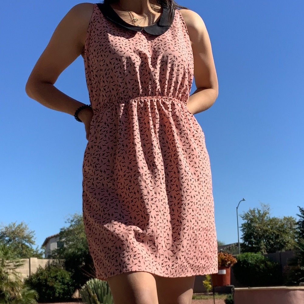 Pinkish and black color women’s dress size medium